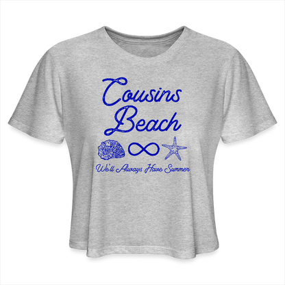 Cousins Beach Women's Cropped T-Shirt - heather gray