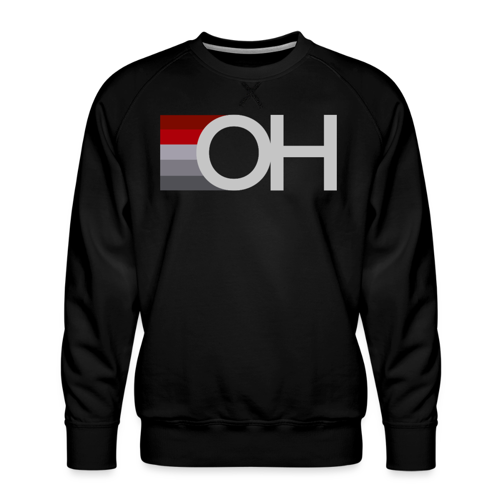 OH Red Gray Stripes Men’s Premium Sweatshirt - black