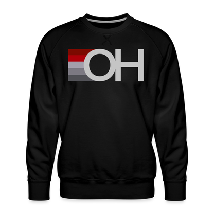OH Red Gray Stripes Men’s Premium Sweatshirt - black