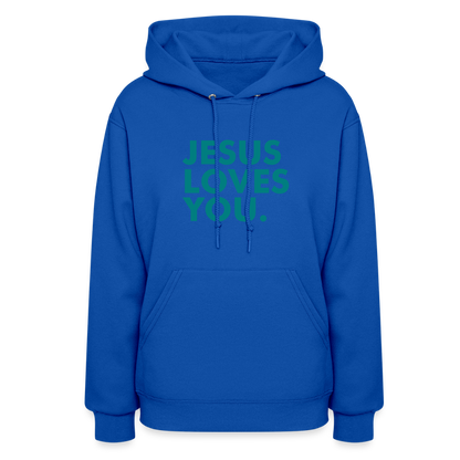 Jesus Loves You Women's Hoodie - royal blue