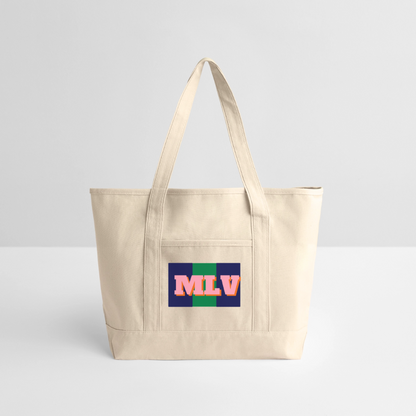 Monogrammed Large Canvas Deluxe Tote - natural