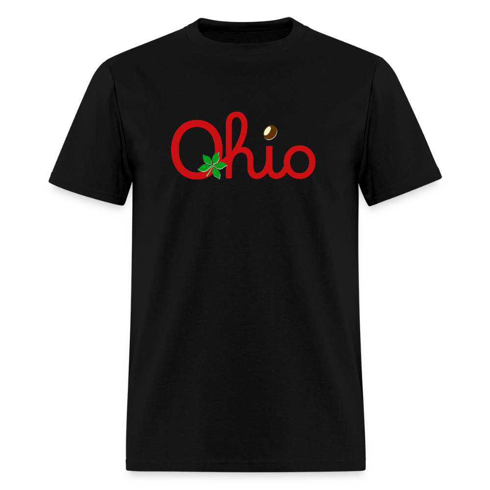 Ohio Script Leaf Nut Men's T-Shirt | GILDAN 5000 - black