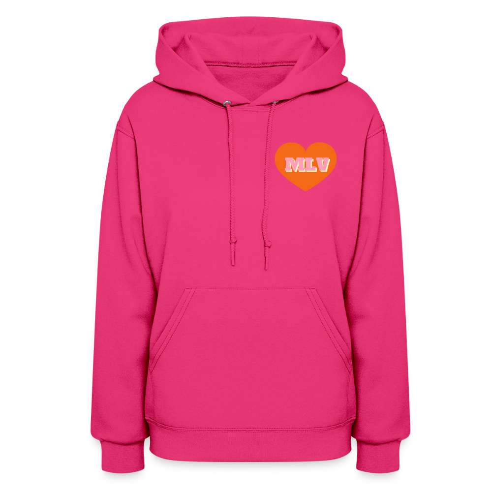 Monogrammed Initials Heart Women's Hoodie - fuchsia