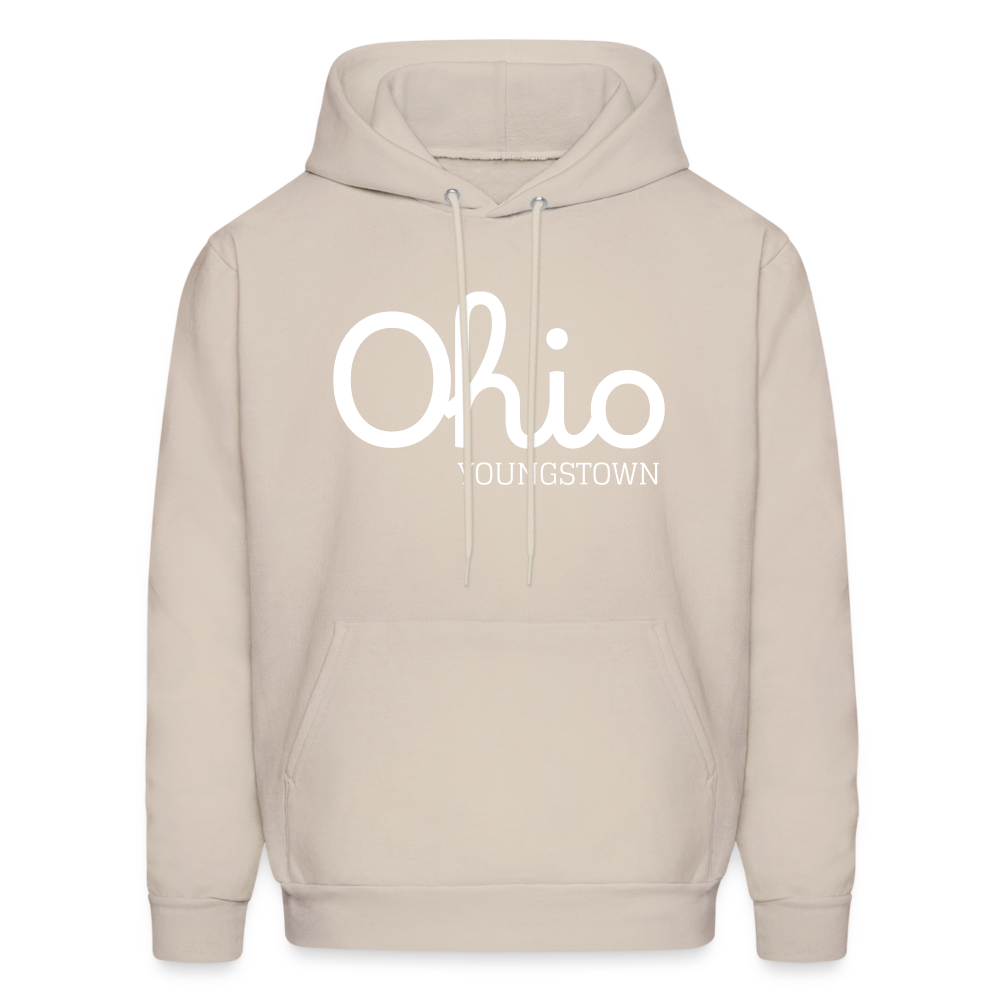 Customizable Youngstown (your hometown) Script Ohio Men's Hoodie - Sand