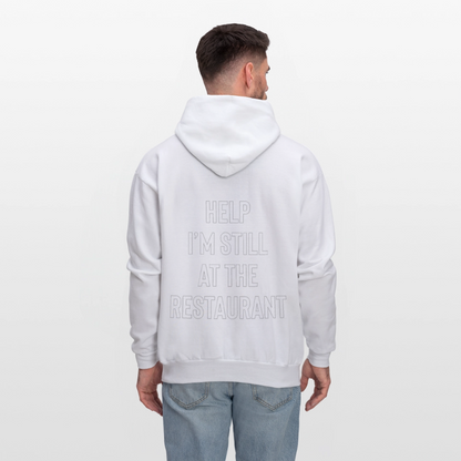 Help I’m Still at the Restaurant Men's Hoodie - white