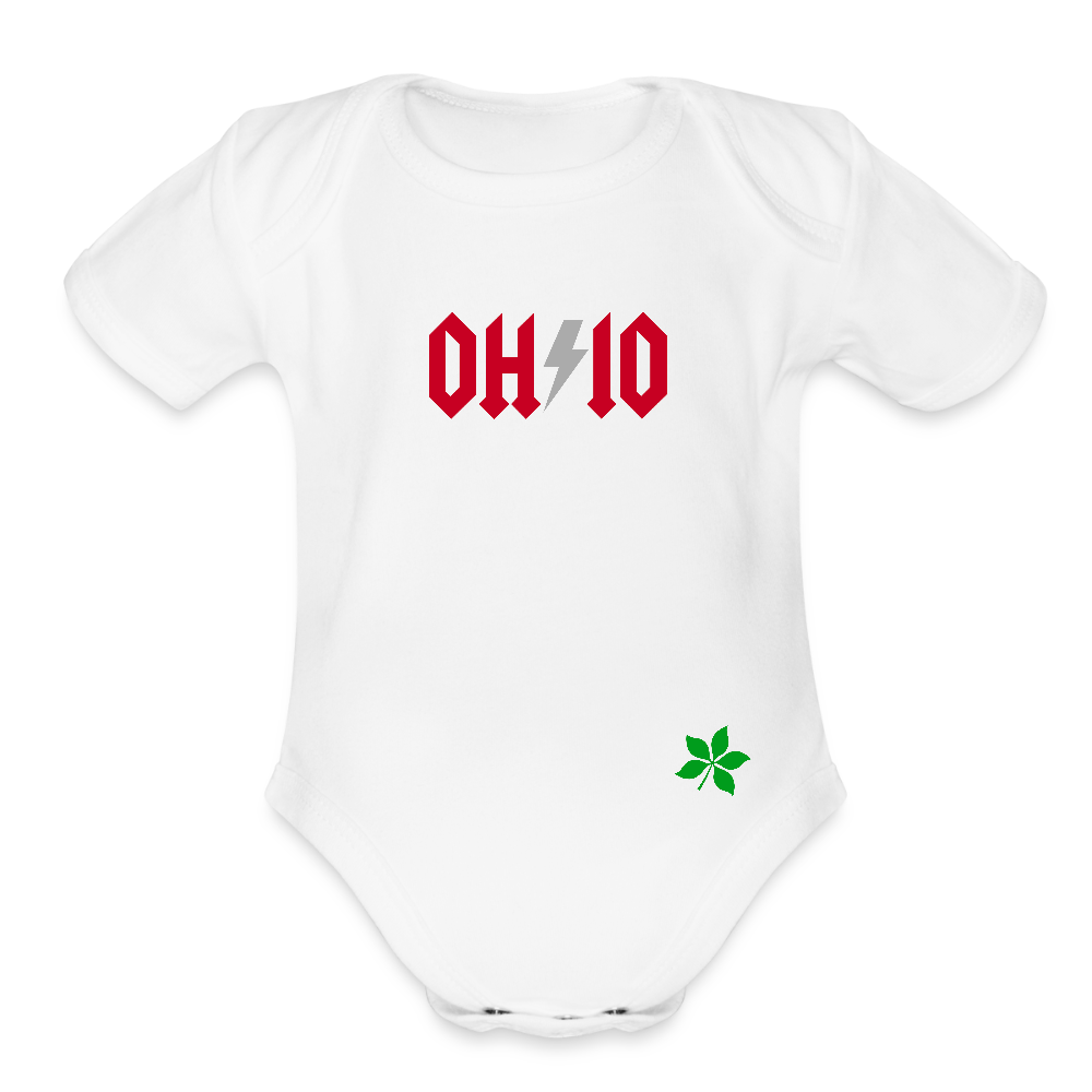OH*IO Organic Short Sleeve Baby Onesie - white