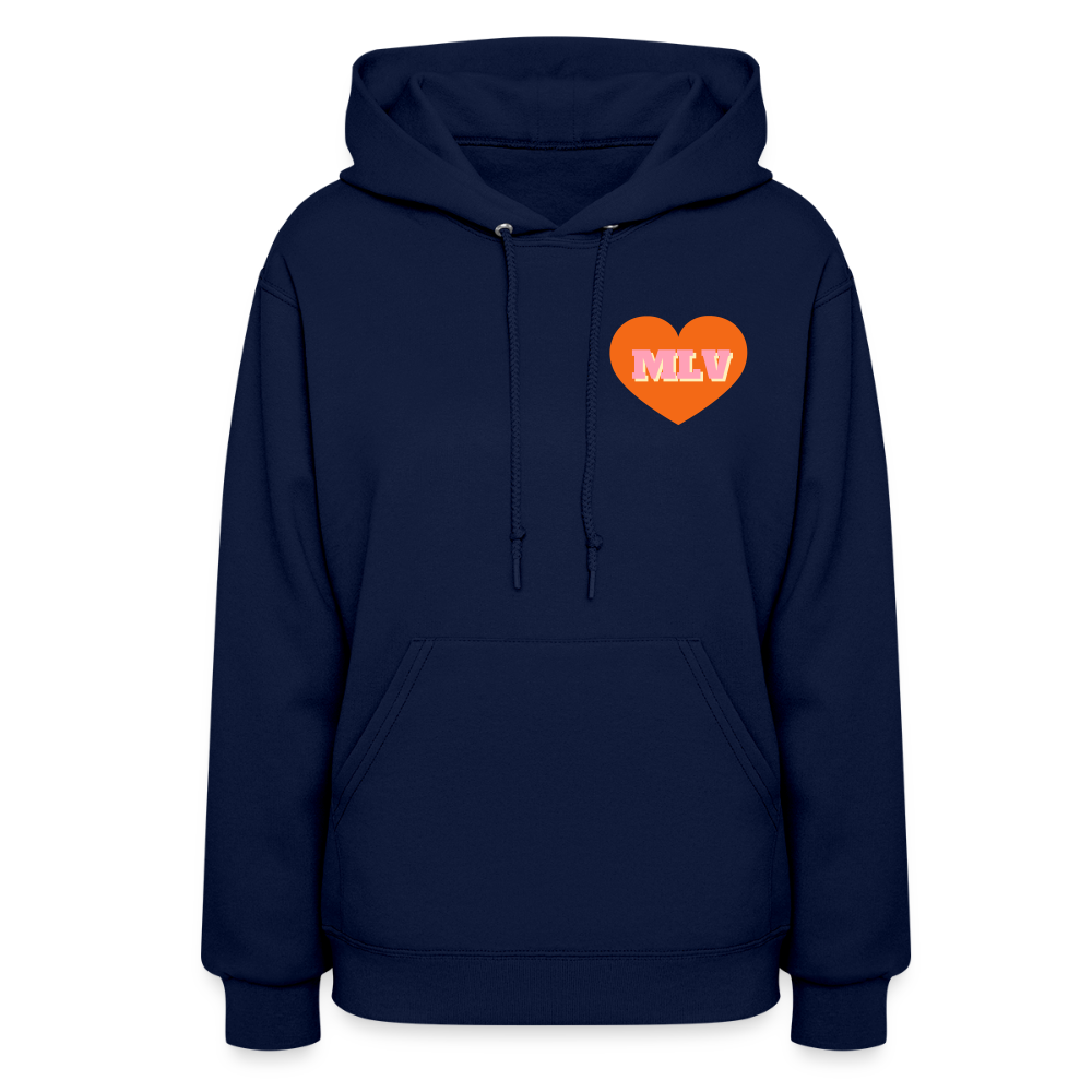 Monogrammed Initials Heart Women's Hoodie - navy
