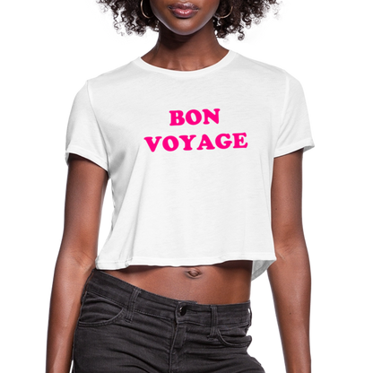 Bon Voyage Women's Cropped T-Shirt - white