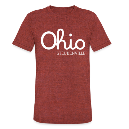 Steubenville Ohio Unisex Jersey T-Shirt by Bella + Canvas - heather cranberry