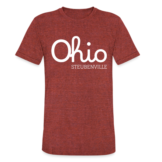 Steubenville Ohio Unisex Jersey T-Shirt by Bella + Canvas - heather cranberry