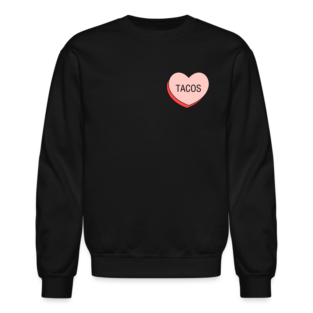 Tacos Heart Crewneck Sweatshirt - black