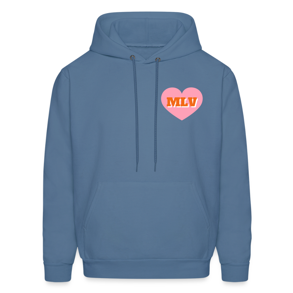 Monogrammed Initials Heart Unisex Hoodie - denim blue