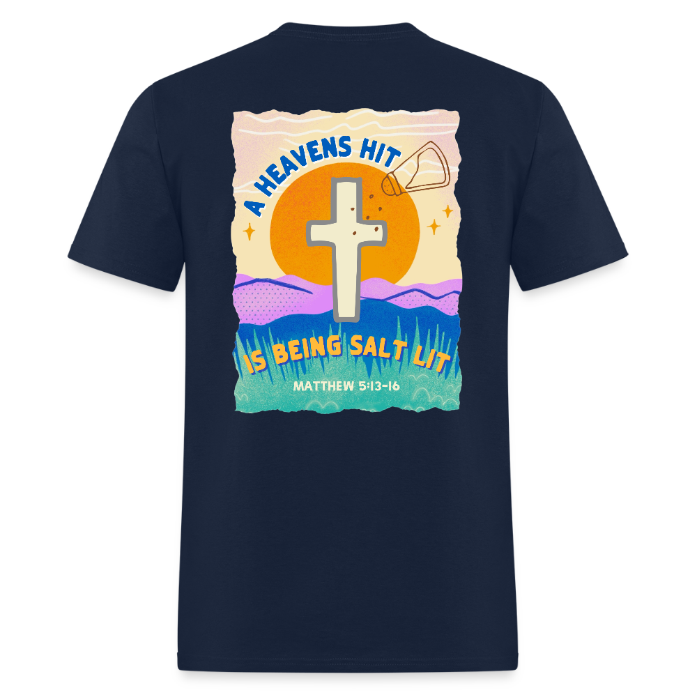 SALT LIT Crew Neck T-Shirt Unisex - navy