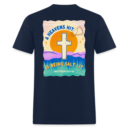 SALT LIT Crew Neck T-Shirt Unisex - navy
