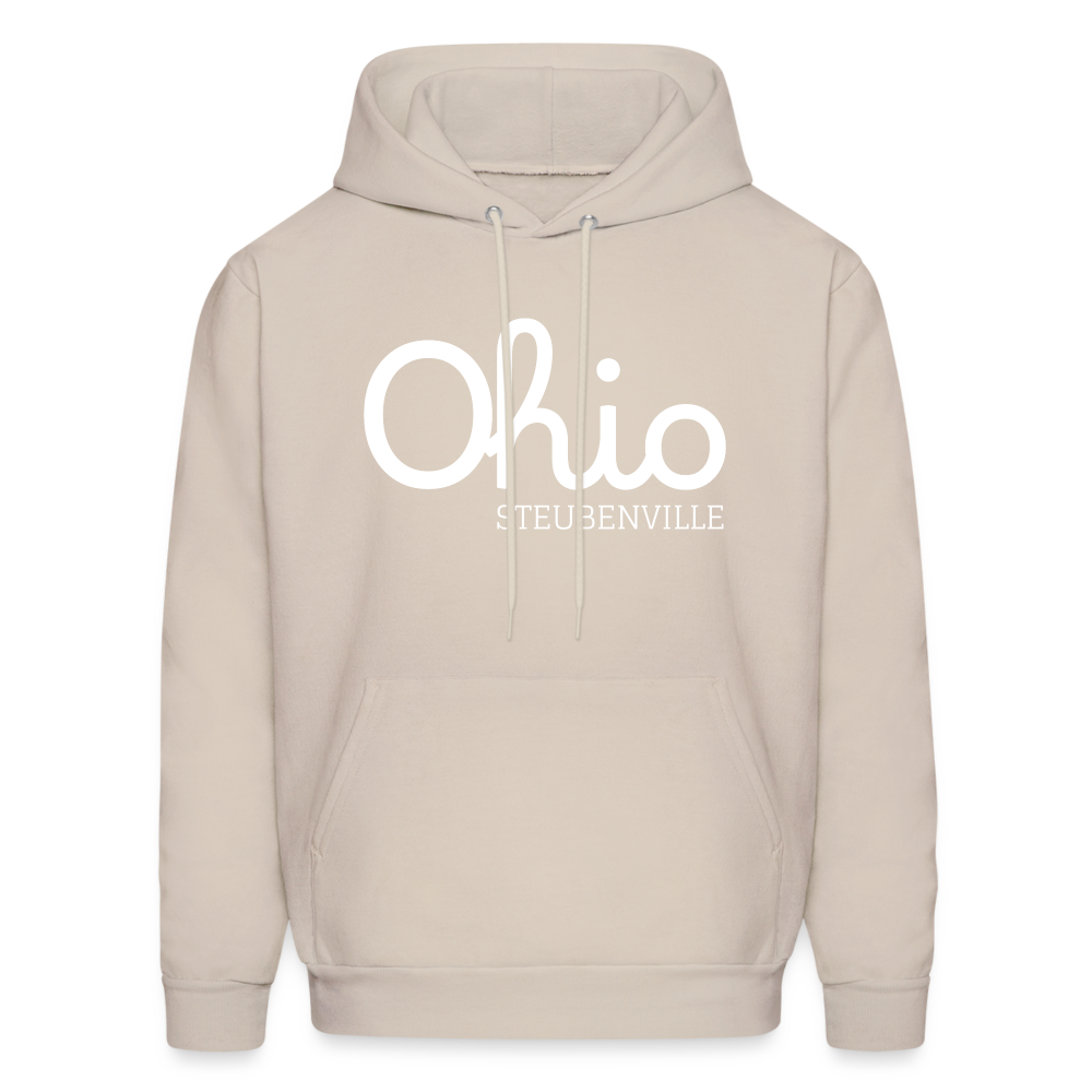 Customizable Steubenville (your hometown) Script Ohio Men's Hoodie - Sand