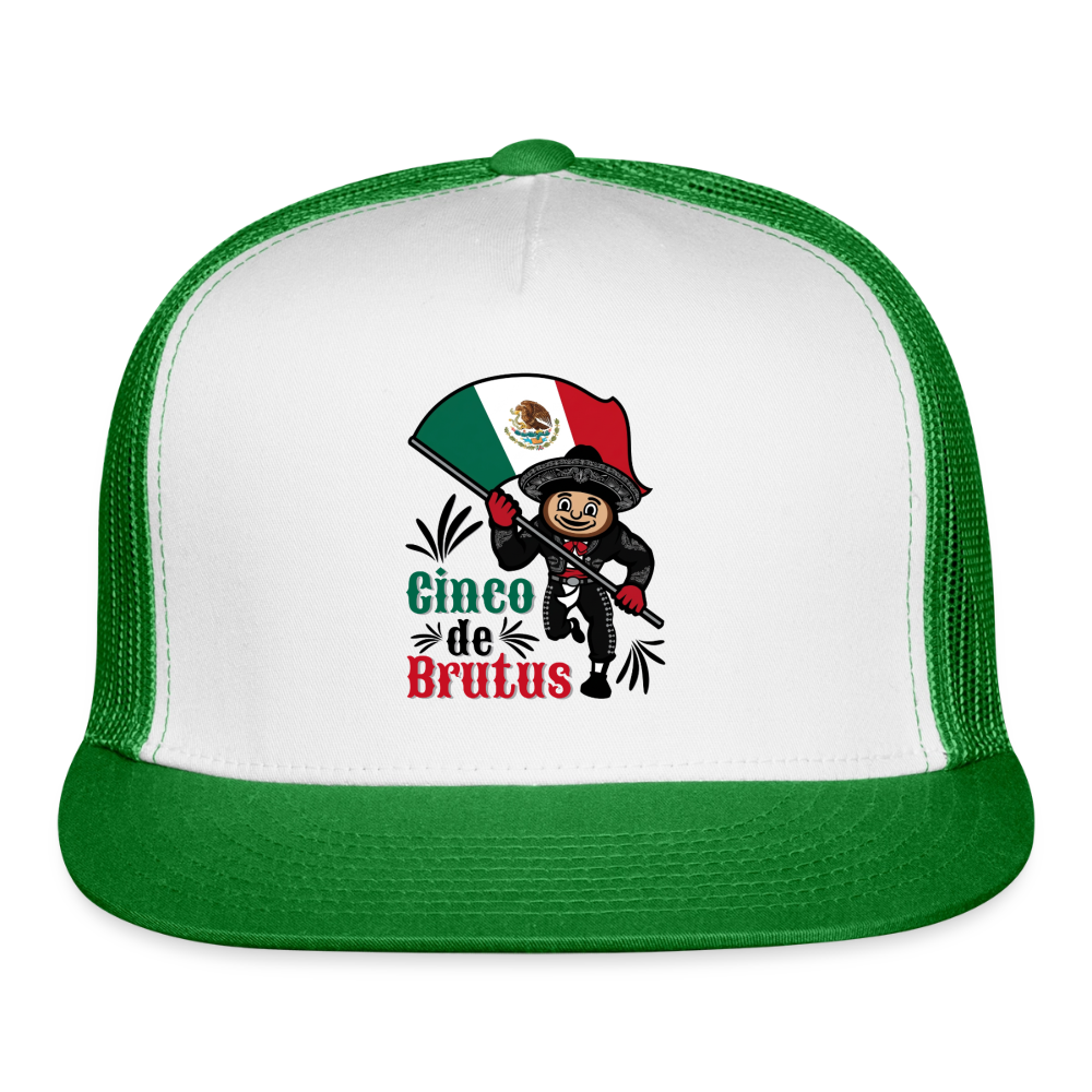 Cinco de Brutus Trucker Hat - white/kelly green