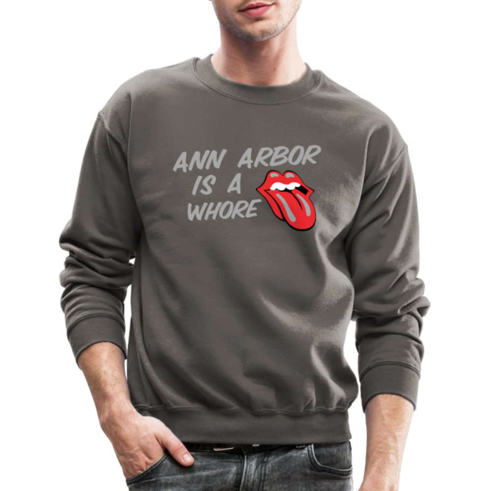 Ann Arbor is aWhore Crewneck Sweatshirt - asphalt gray
