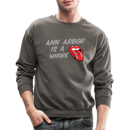 Ann Arbor is aWhore Crewneck Sweatshirt - asphalt gray