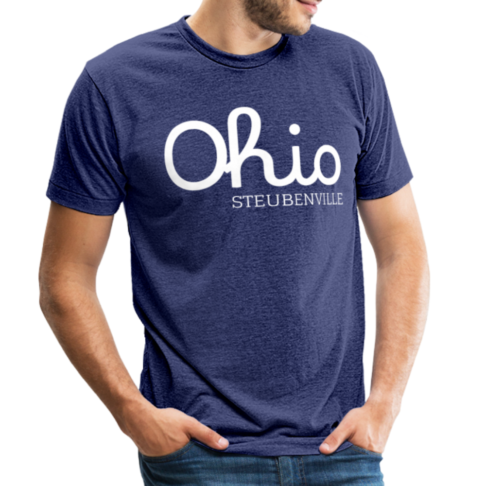 Steubenville Ohio Unisex Jersey T-Shirt by Bella + Canvas - heather indigo