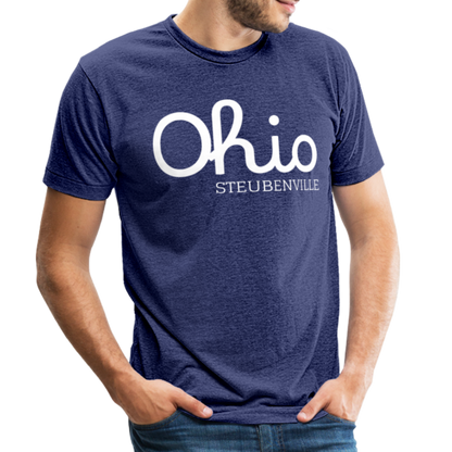 Steubenville Ohio Unisex Jersey T-Shirt by Bella + Canvas - heather indigo