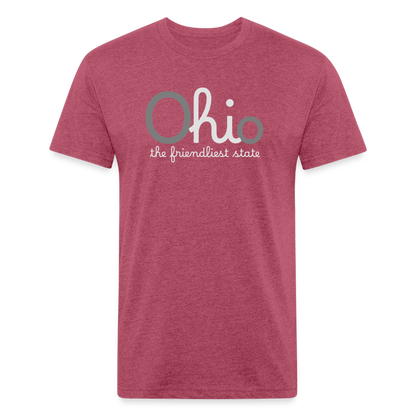 O hi o the friendliest state Fitted Cotton/Poly T-Shirt by Next Level - heather burgundy