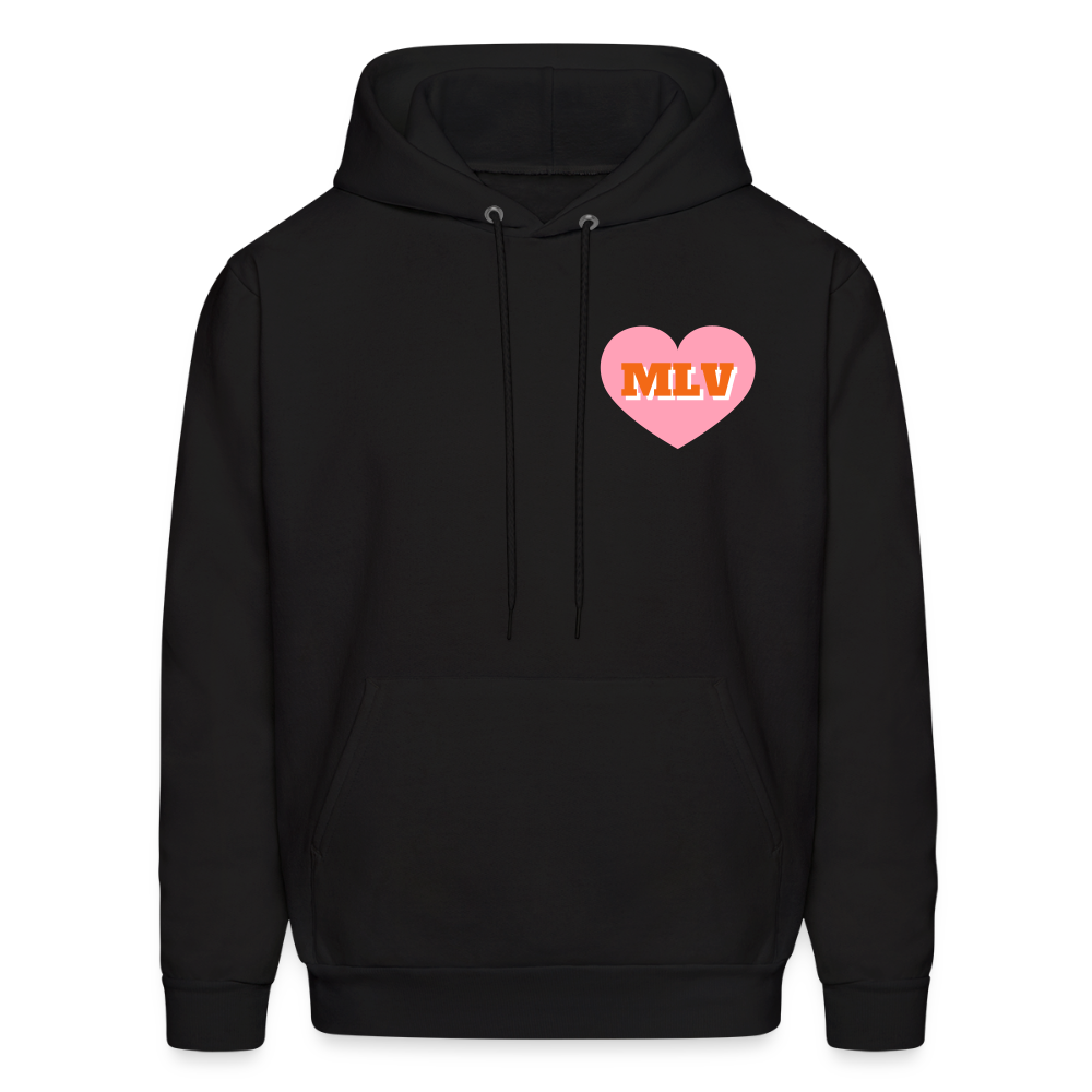 Monogrammed Initials Heart Unisex Hoodie - black