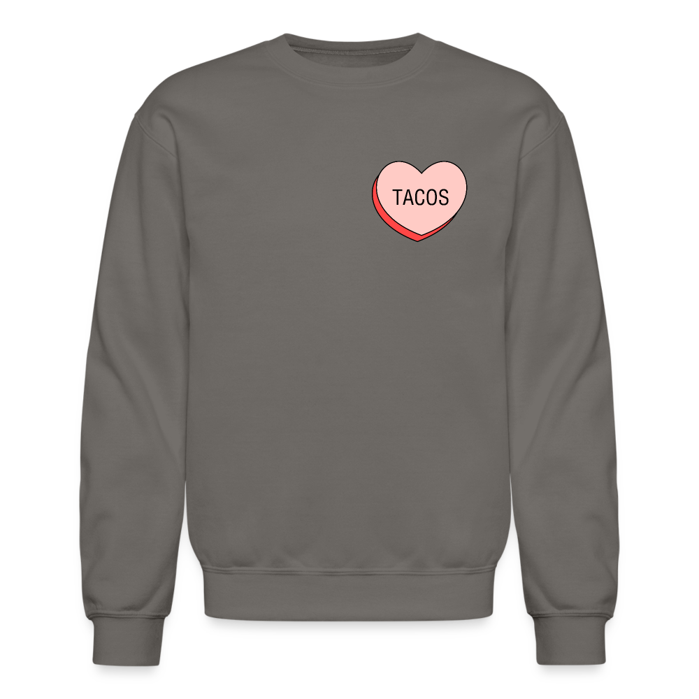 Tacos Heart Crewneck Sweatshirt - asphalt gray