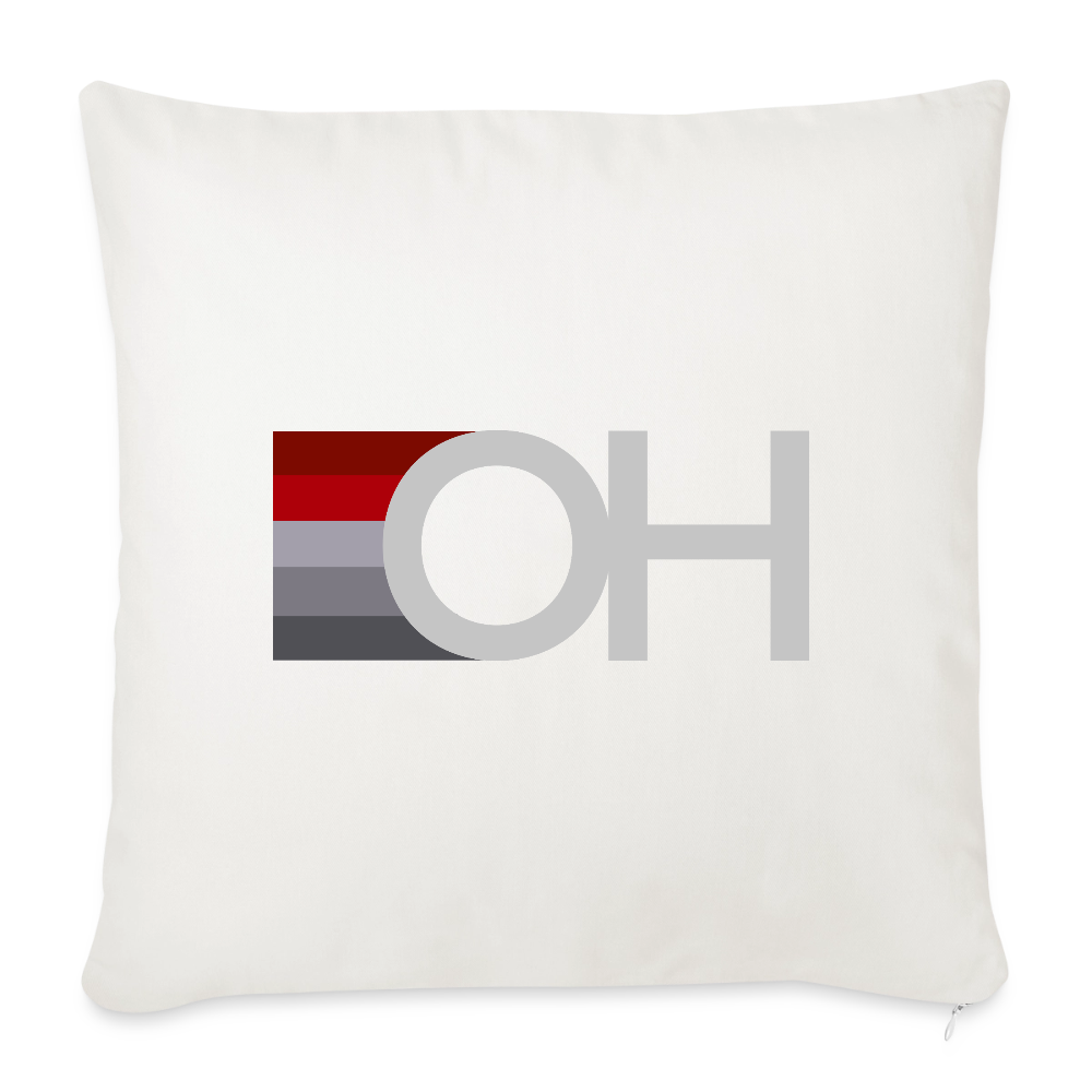OH Rainbow Throw Pillow Cover 18” x 18” - natural white