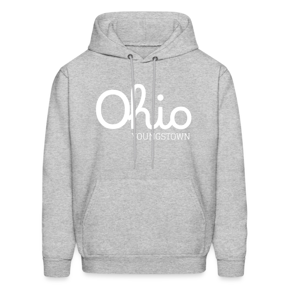 Customizable Youngstown (your hometown) Script Ohio Men's Hoodie - heather gray