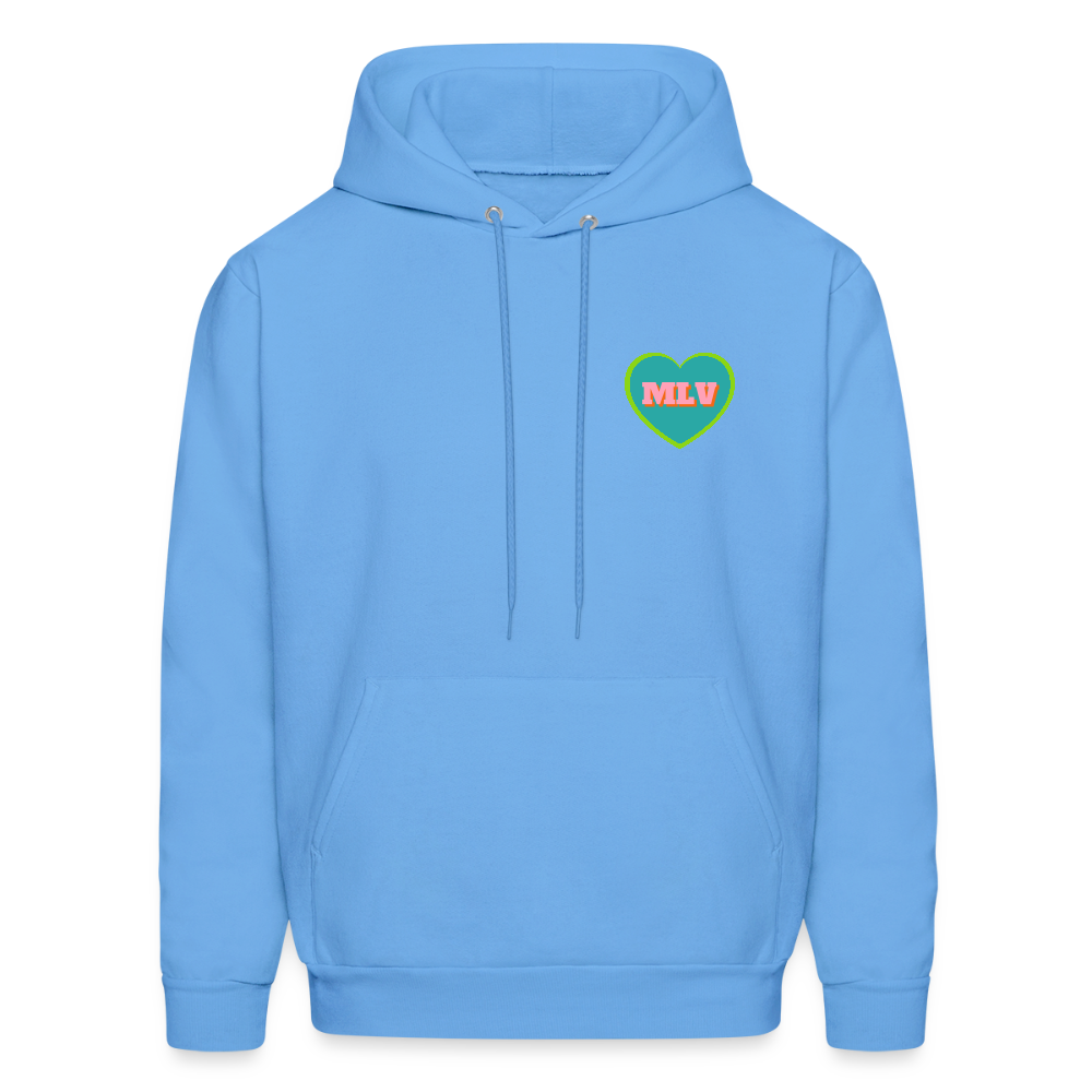 Monogrammed Initials Heart Unisex Hoodie - carolina blue