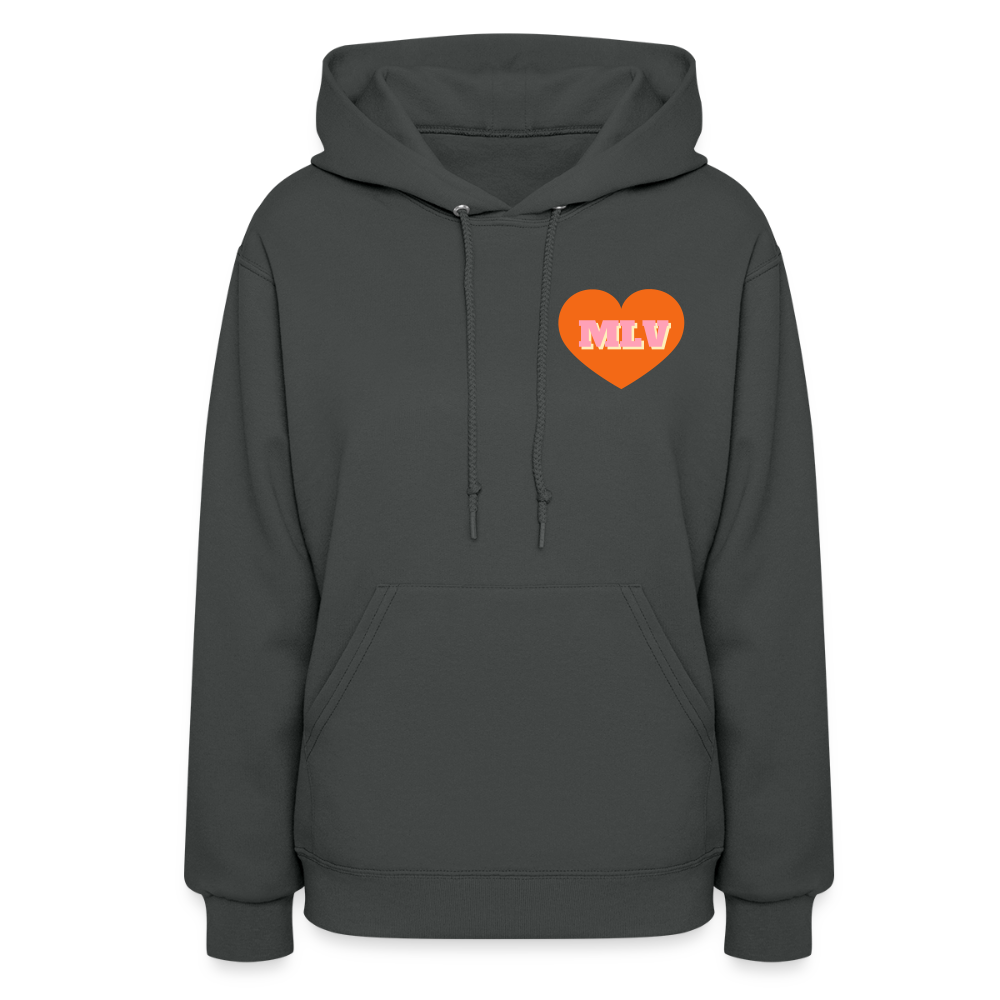 Monogrammed Initials Heart Women's Hoodie - asphalt