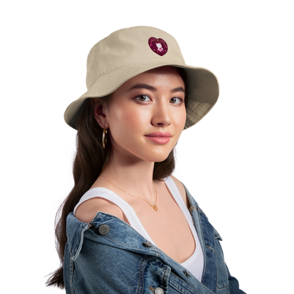 Hello Kitty Rose Heart Bucket Hat - cream