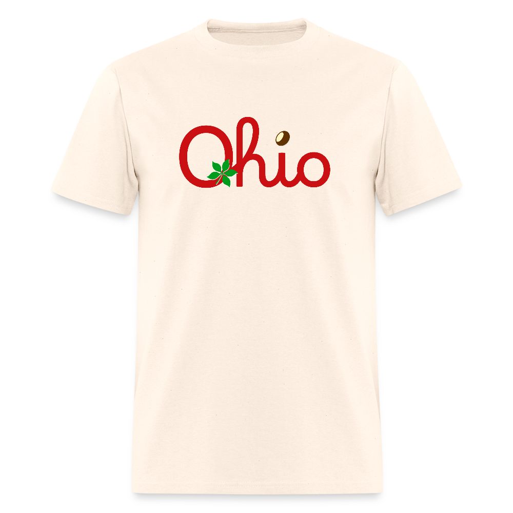 Ohio Script Leaf Nut Men's T-Shirt | GILDAN 5000 - natural
