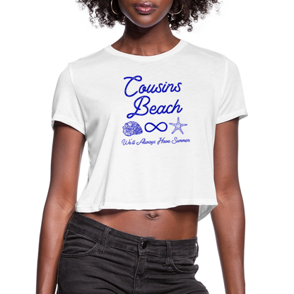 Cousins Beach Women's Cropped T-Shirt - white