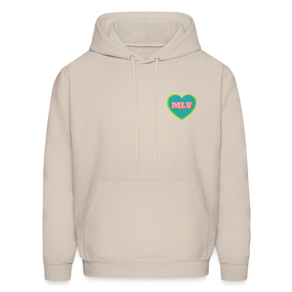 Monogrammed Initials Heart Unisex Hoodie - Sand