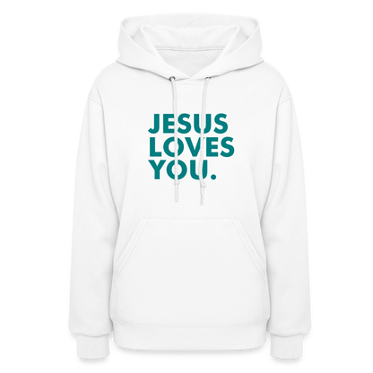 Jesus Loves You Women's Hoodie - white
