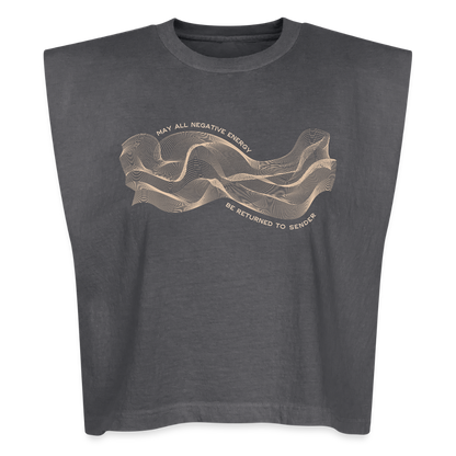 May All Negative Energy Be Returned to Sender American Apparel Women's Garment Dyed Muscle Tank - faded black