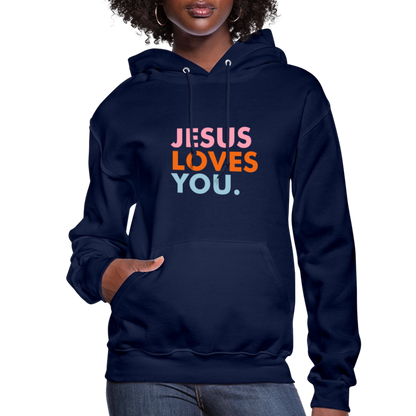 Jesus Loves You Women's Hoodie - navy