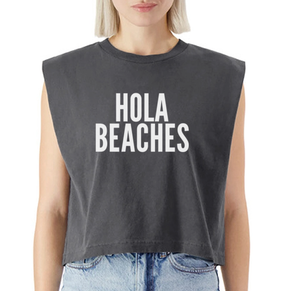 Hola Beaches Washed Women´s Muscle Tank Top - faded black