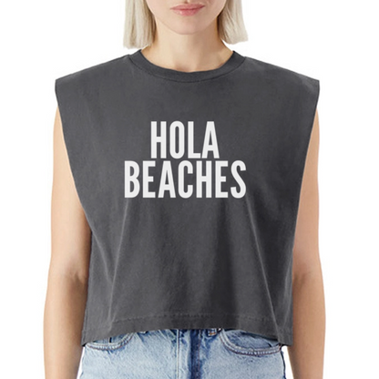 Hola Beaches Washed Women´s Muscle Tank Top - faded black