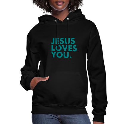 Jesus Loves You Women's Hoodie - black