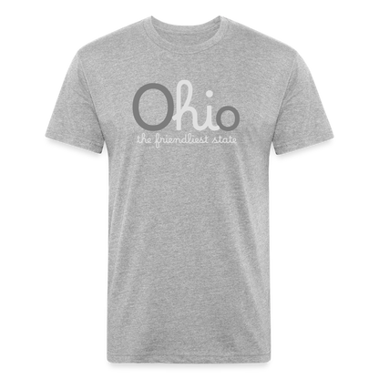 O hi o the friendliest state Fitted Cotton/Poly T-Shirt by Next Level - heather gray