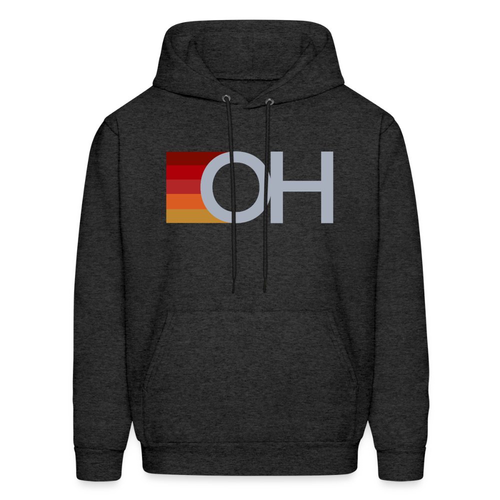 OH Rainbow Stripes Men's Hoodie - charcoal grey
