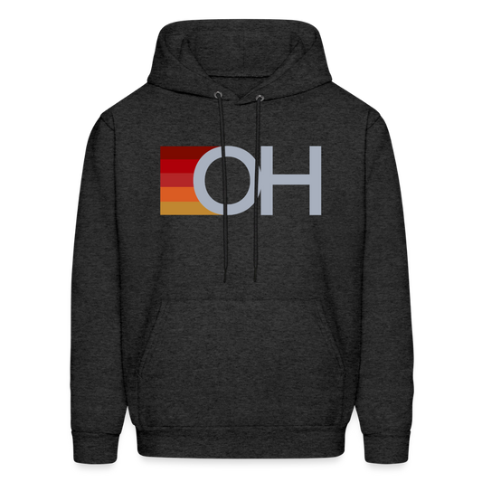 OH Rainbow Stripes Men's Hoodie - charcoal grey