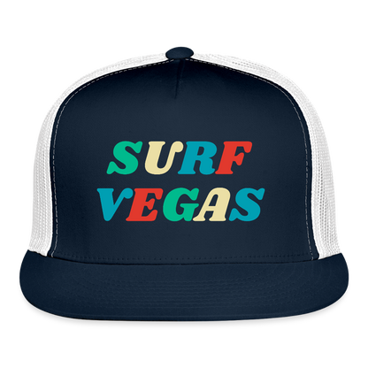 Surf Vegas Trucker Hat - navy/white