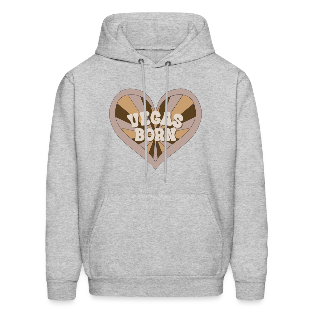 Vegas Born Heart Men's Hoodie - heather gray