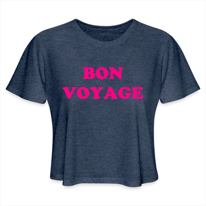 Bon Voyage Women's Cropped T-Shirt - heather navy