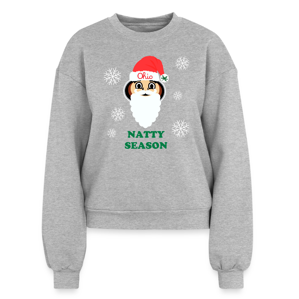 Ohio Santa Natty Season Women's Fleece Crewneck Sweatshirt - heather grey