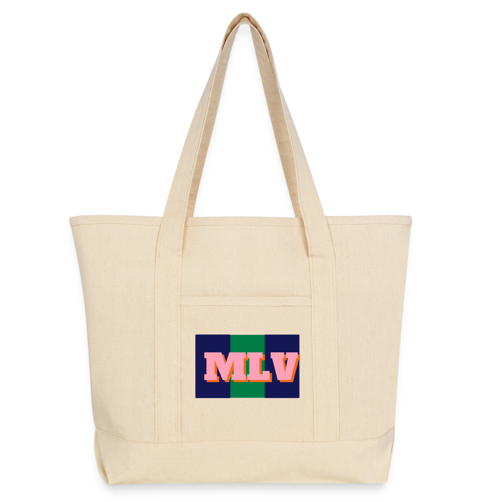 Monogrammed Large Canvas Deluxe Tote - natural