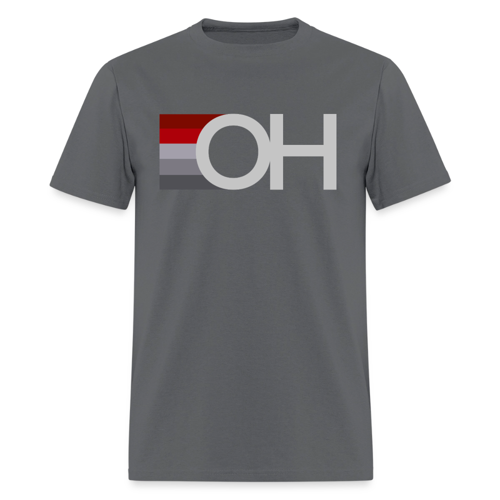 OH Stripes Red/Gray Men's T-Shirt - charcoal